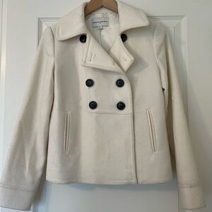 Banana republic white pea coat